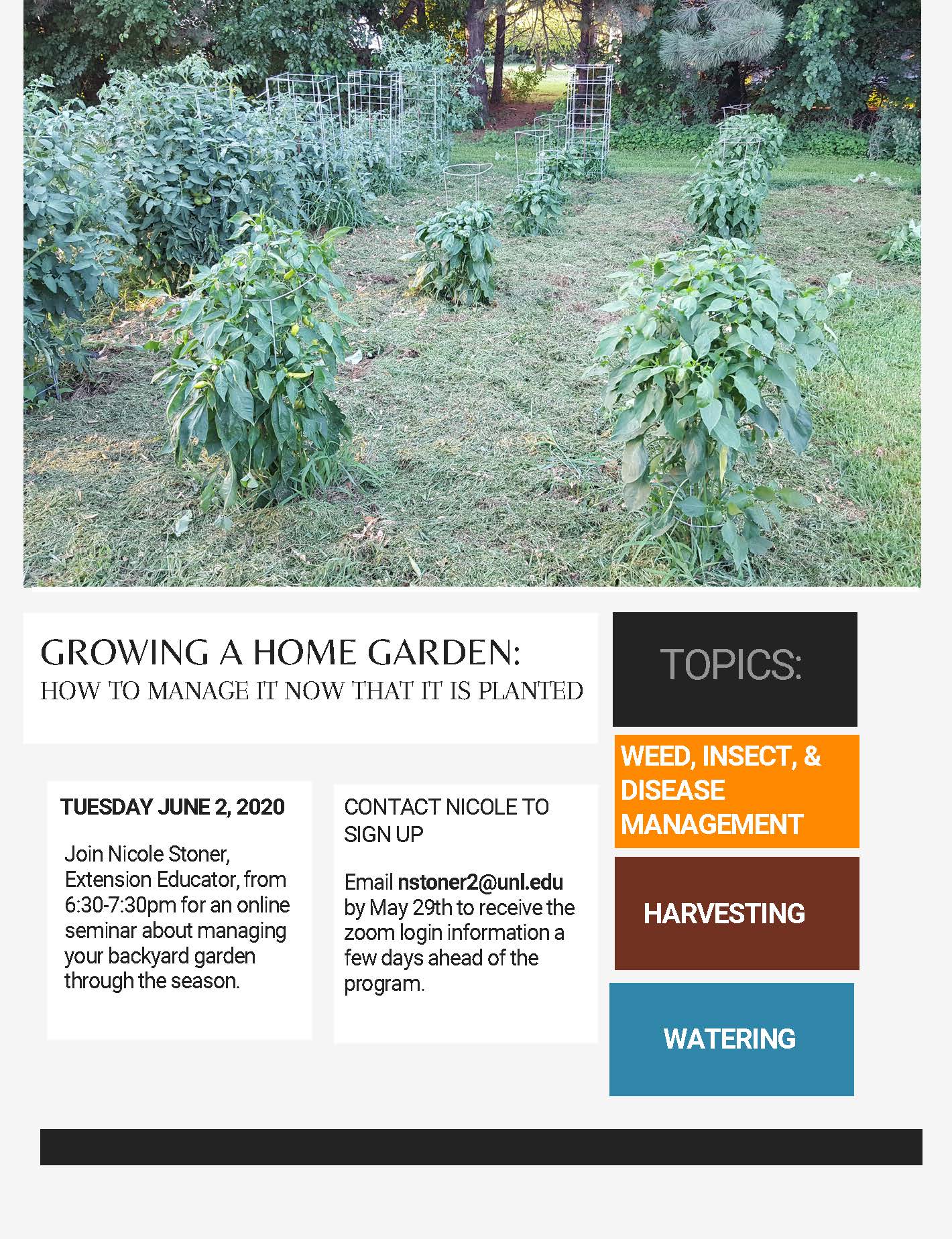 Gardening Online Program Flyer, 2020