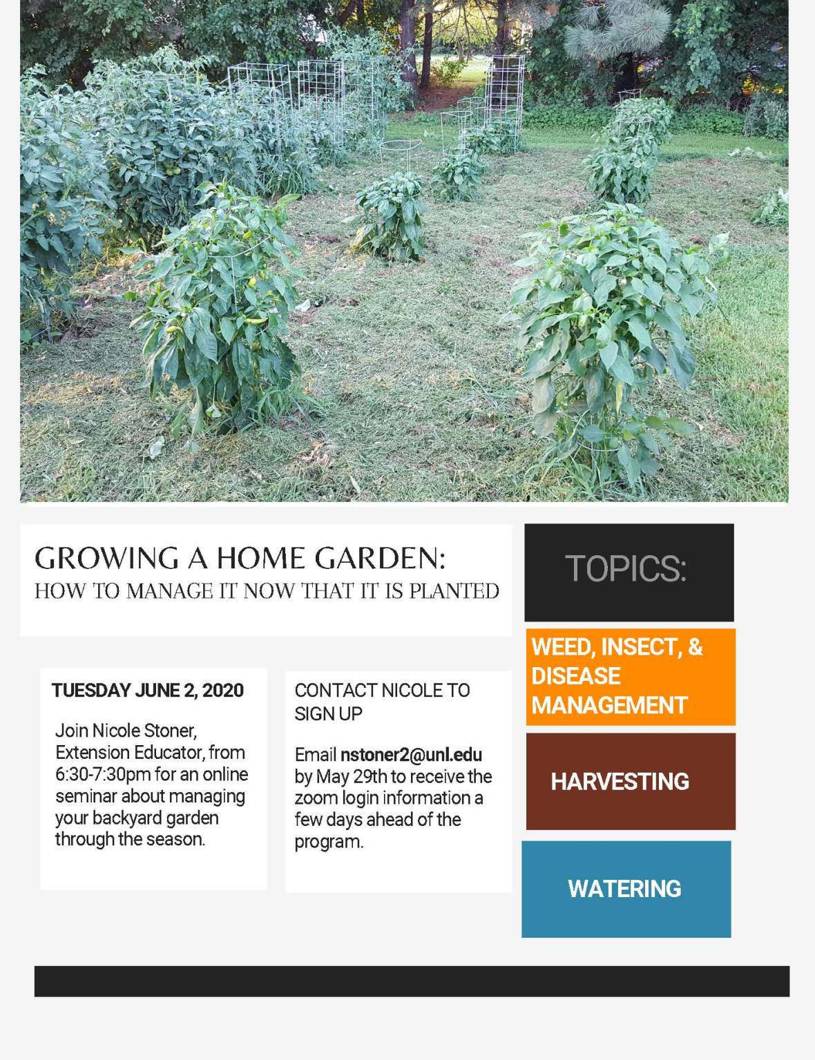 Gardening Online Program Flyer, 2020